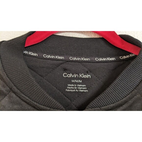 Women's CALVIN KLEIN Black Velour Quilted Full Zip Moto Jacket M - Picture 3 of 12